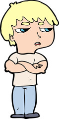 cartoon annoyed boy