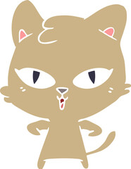 flat color style cartoon cat
