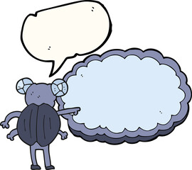 speech bubble cartoon pointing insect