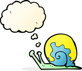 cartoon snail with thought bubble