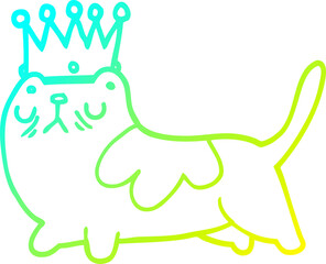 cold gradient line drawing cartoon arrogant cat