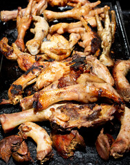 Chicken giblets with legs, liver, grilled gizzard