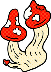 cartoon doodle deadly mushrooms