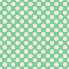 Fototapeta na wymiar Polka dot seamless pattern. Simple minimal design print, polka dots green background, tile. For home decor, fabric textile pattern, postcard, wrapping paper, wallpaper