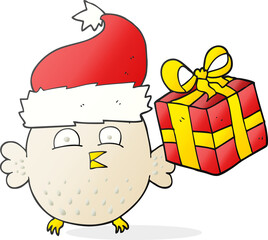 cartoon  christmas owl