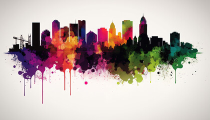 Obraz premium Colorful Skyline Artwork for Business