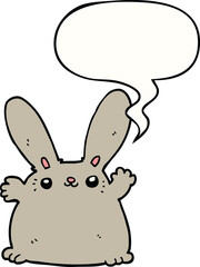 cartoon rabbit and speech bubble