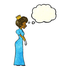 cartoon princess with thought bubble