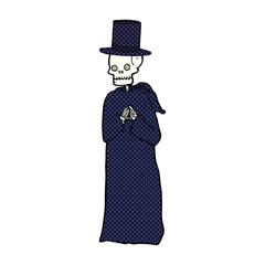 spooky skeleton man in top hat