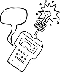 speech bubble cartoon futuristic scanner