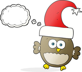 thought bubble cartoon little christmas owl