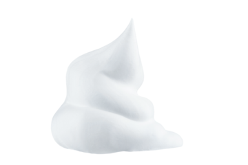 Shaving foam isolated on white background. Full Depth of field. Focus stacking. PNG