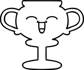 line drawing cartoon trophy