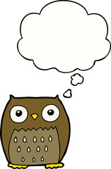 cartoon owl and thought bubble