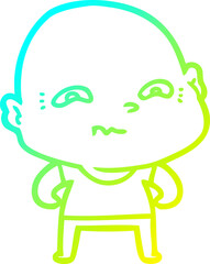 cold gradient line drawing cartoon creepy guy