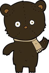 cartoon waving black bear
