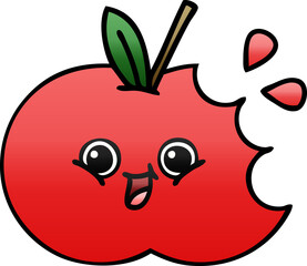 gradient shaded cartoon red apple