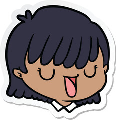 sticker of a cartoon female face