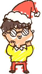 Christmas Man Chalk Drawing