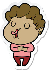 sticker of a cartoon man singing