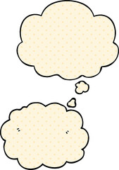 cartoon cloud and thought bubble in comic book style