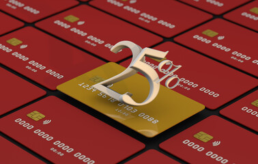 25 percent off promotional with credit card. 3D Render