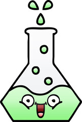 gradient shaded cartoon science beaker
