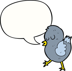 cartoon bird and speech bubble
