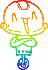 rainbow gradient line drawing cartoon robot