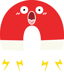 flat color retro cartoon magnet