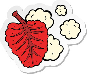 sticker of a cartoon leaf symbol