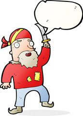 cartoon pirate with speech bubble