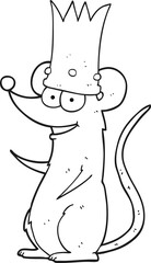 black and white cartoon king rat