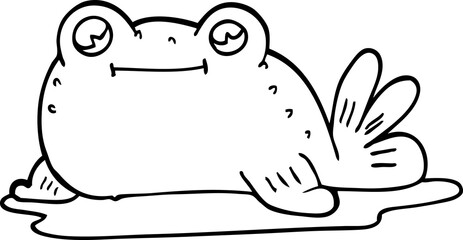 line drawing cartoon of a fish