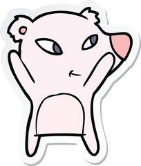 sticker of a cute cartoon bear