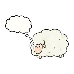 thought bubble textured cartoon sheep
