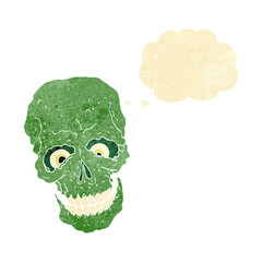 Obraz na płótnie Canvas cartoon spooky skull with thought bubble