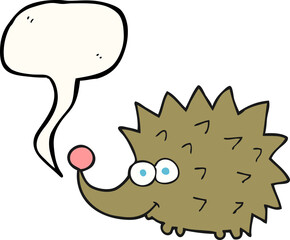 speech bubble cartoon hedgehog