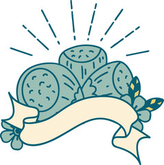 banner with tattoo style hazelnuts