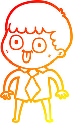 Obraz premium warm gradient line drawing cartoon man staring