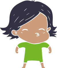 flat color style cartoon woman