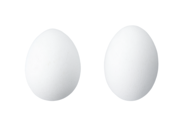White chicken egg isolated on white background. Full Depth of field. Focus stacking. PNG