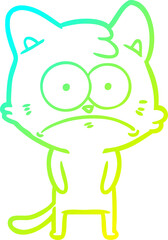 cold gradient line drawing cartoon nervous cat