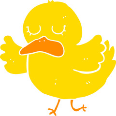 flat color style cartoon duck