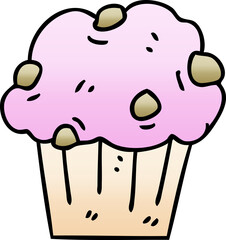 quirky gradient shaded cartoon muffin cake