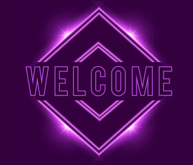 Purple glowing Neon Signs. Three Arrows. Vector illustration