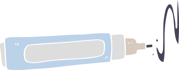 flat color illustration of a cartoon pen