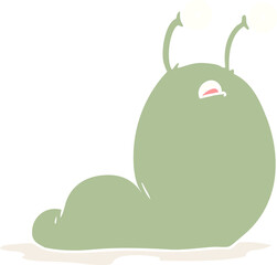 flat color style cartoon slug