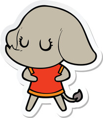 sticker of a cute cartoon elephant