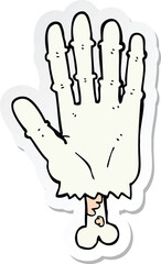 sticker of a cartoon zombie hand